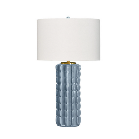 Cece Light Blue Glaze Scalloped Ceramic Table Lamp