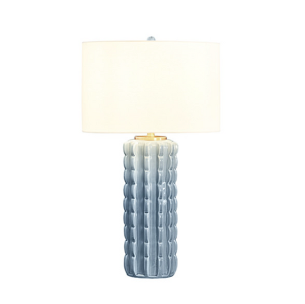 Cece Light Blue Glaze Scalloped Ceramic Table Lamp