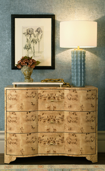 Cece Light Blue Glaze Scalloped Ceramic Table Lamp