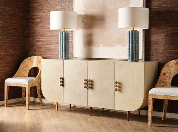 Cece Light Blue Glaze Scalloped Ceramic Table Lamp