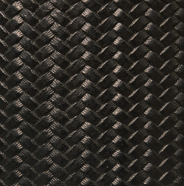 Denver Black Round Faux Leather Container