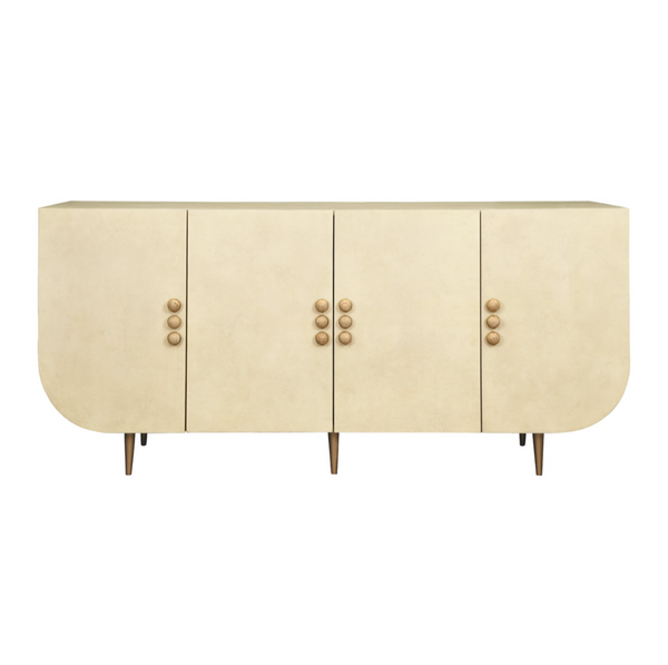 Deluca Faux Parchment Four Door Buffet