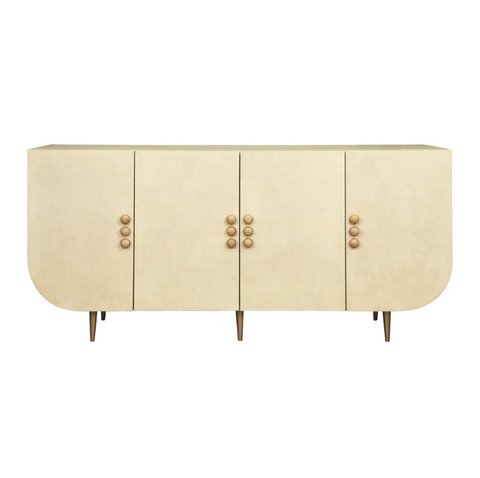 Deluca Faux Parchment Four Door Buffet