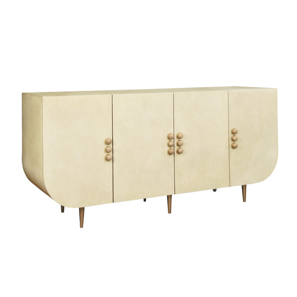 Deluca Faux Parchment Four Door Buffet