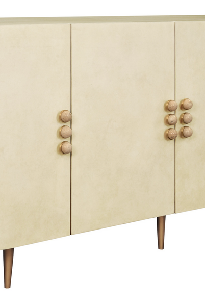 Deluca Faux Parchment Four Door Buffet