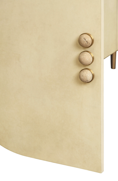 Deluca Faux Parchment Four Door Buffet