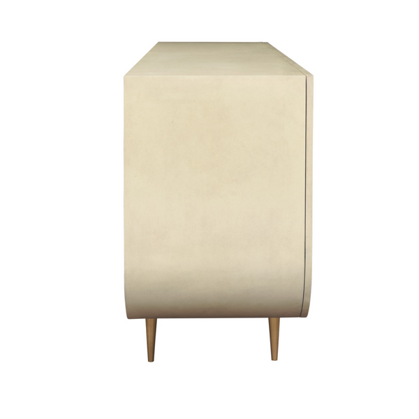 Deluca Faux Parchment Four Door Buffet