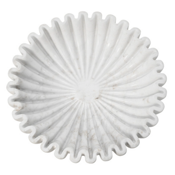 Augie Marble and Brass Pedestal Bowl