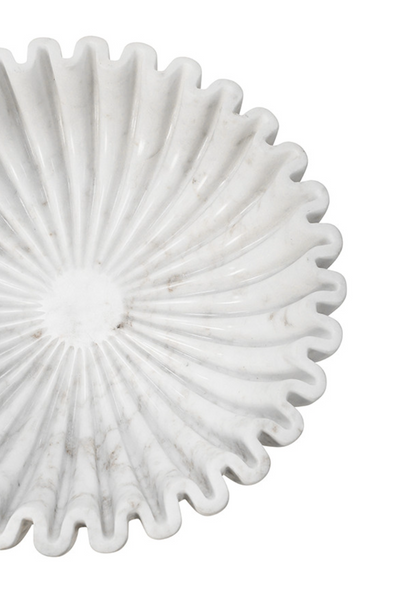 Augie Marble and Brass Pedestal Bowl