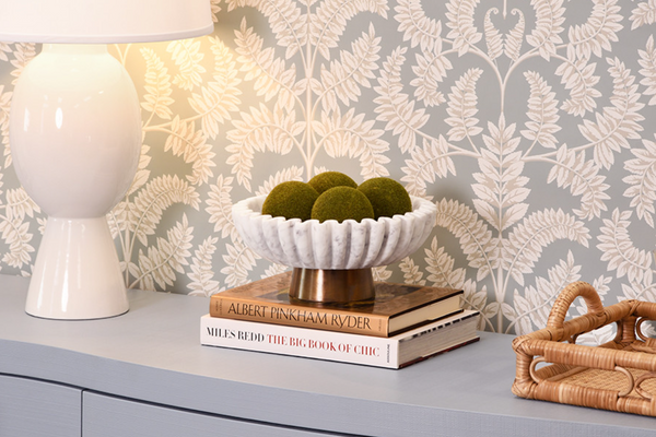 Augie Marble and Brass Pedestal Bowl