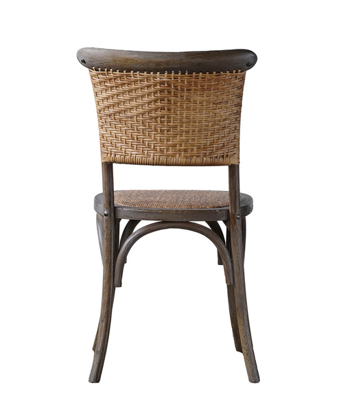 Alma Elm Wood and Rattan Weave Dining Chair - Set of 2