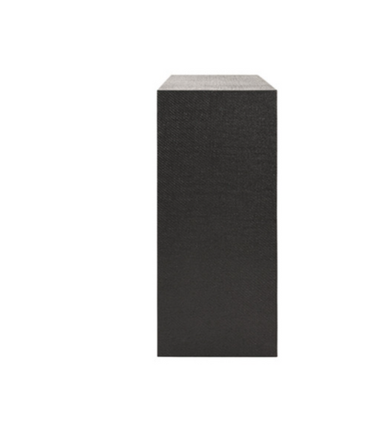 Aspen Two Door Console Table in Black Grasscloth with Black Oak Handles