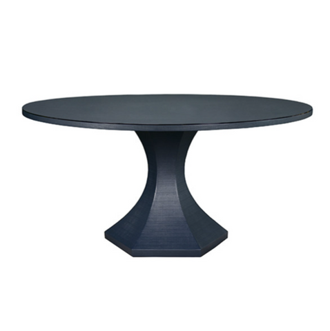 Bryce Pedestal Dining Table - Navy Linen