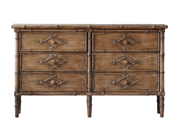 Bahama Faux Bamboo Six Drawer Dresser - Matthew Izzo Collection