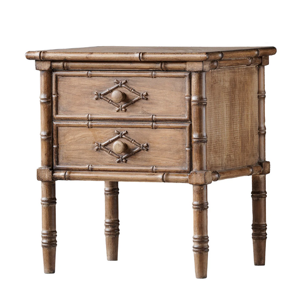 Bahama Faux Bamboo Two Drawer Nightstand - Matthew Izzo Collection