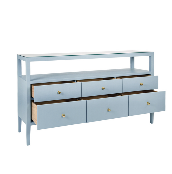 Jordan Light Blue Linen Console Table