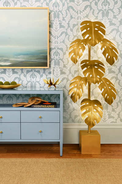 Jordan Light Blue Linen Console Table