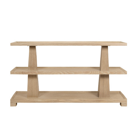 Lowen Three Tier Console Table - Cerused Oak