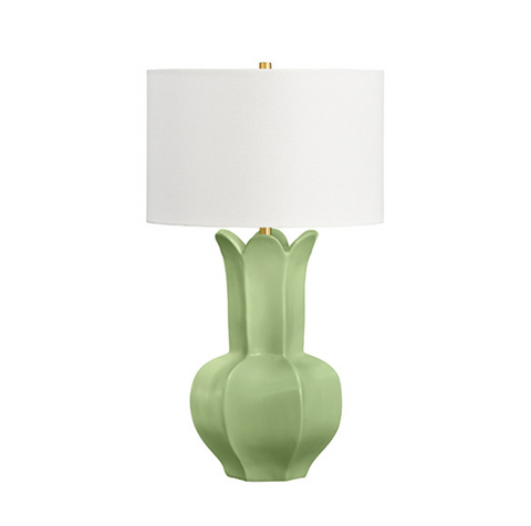 Lyla Green Glaze Table Lamp with Shade