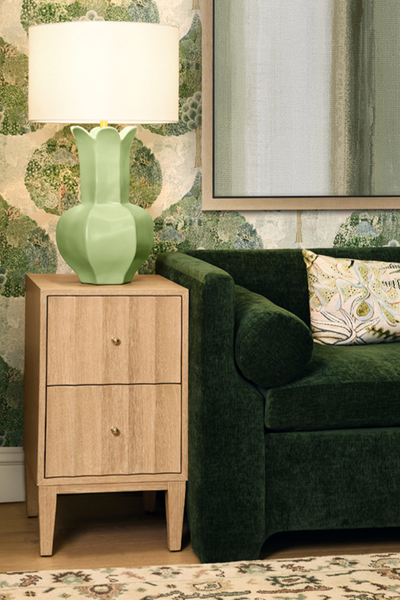Lyla Green Glaze Table Lamp with Shade