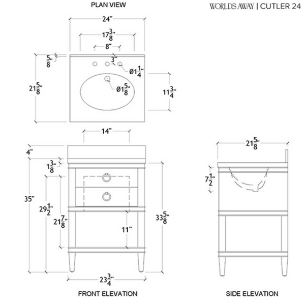 Cutler 24" Light Blue Single Sink Bath Vanity