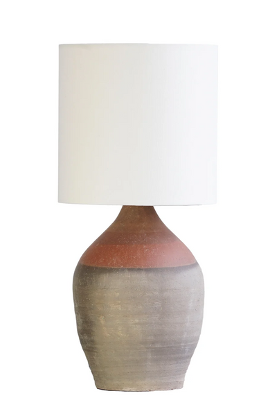 Upcycled Clay Rice Wine Bottle Table Lamp