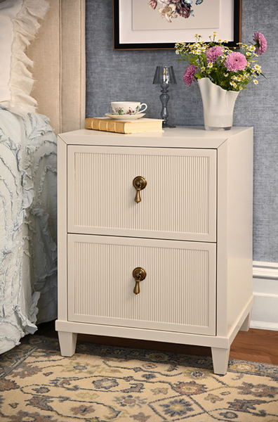 Novalie Antique White Matte Lacquer Side Table