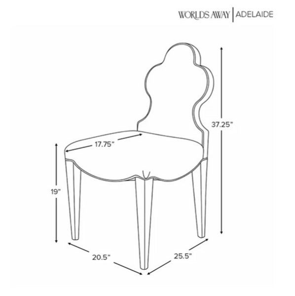 Adelaide Light Blue Performance Linen Clover Back Dining Chair