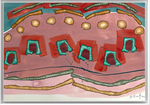 Barbara Beck Painting on Paper 2002 - Signed and Dated Jo