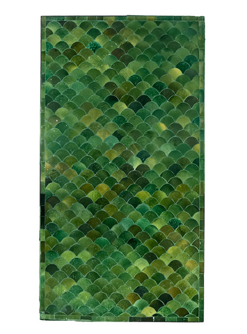 Moroccan Zellige Tile Coffee Table with Tamegroute Green Tiles