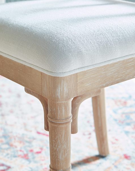 Fairfield Chippendale Side Dining Chair w/Linen Seat - White Lacquer or Natural Cerused Oak