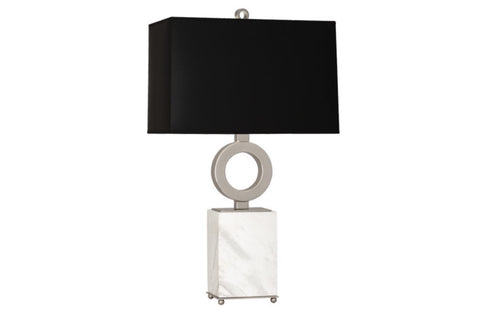 Robert Abbey Oculus White Marble/Nickel Table Lamp - Matthew Izzo Home