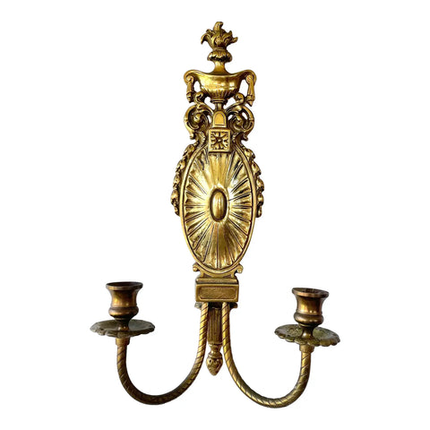 Antique 19th Century French Brass Candle Wall Sconce - Matthew Izzo Home