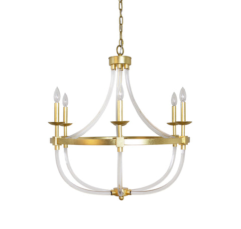 Worlds Away Layla Gold Leaf Chandelier - Matthew Izzo Home