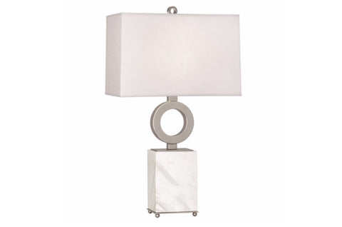 Robert Abbey Oculus White Marble/Nickel Table Lamp - Matthew Izzo Home
