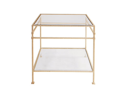 Worlds Away Amos Gold Leaf Side Table - Matthew Izzo Home