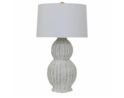 Worlds Away Malina Rustic White Table Lamp - Matthew Izzo Home