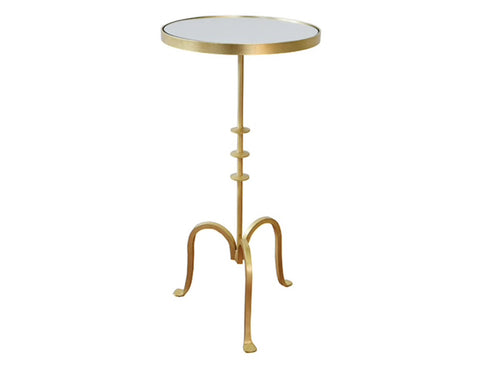 Worlds Away Bessie Mirrored Gold Leaf Cigar Table - Matthew Izzo Home