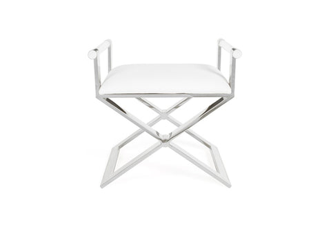 Worlds Away Sable Nickel Stool - Matthew Izzo Home