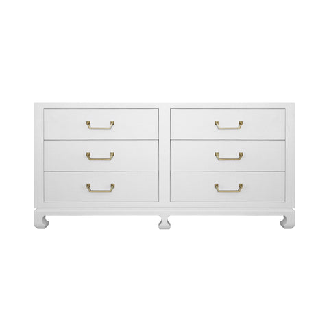 Worlds Away Murray White Six Drawer Dresser - Matthew Izzo Home