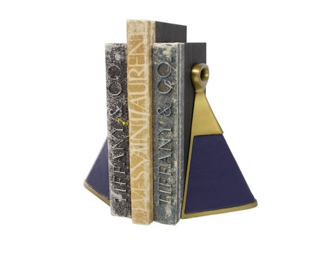 Worlds Away Hooper Navy Bookends - Matthew Izzo Home