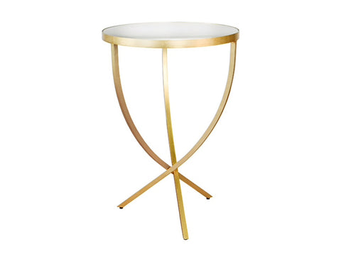 Worlds Away Brit Gold Leaf Side Table - Matthew Izzo Home