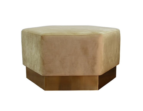 Worlds Away Myra Brass Base Ottoman - Matthew Izzo Home