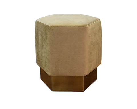 Worlds Away Asher Hexagonal Brass Base Stool - Matthew Izzo Home
