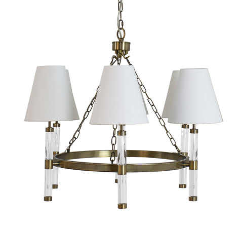 Worlds Away Winifred Rustic Brass Chandelier - Matthew Izzo Home