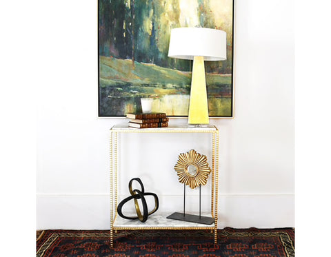 Worlds Away Seton Small Gold Leaf Console Table - Matthew Izzo Home