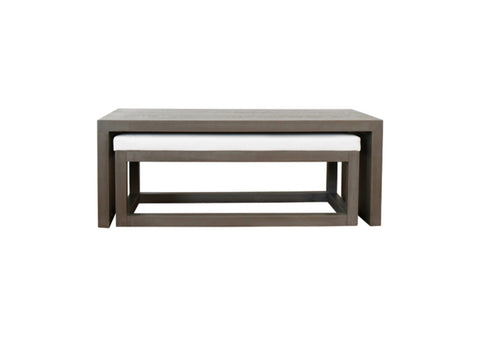 Worlds Away Kenneth Coffee Table and Nesting Bench Set - Matthew Izzo Home