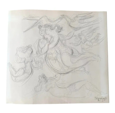 Chaim Gross Original Pencil Drawings - Matthew Izzo Home