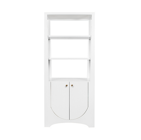 Worlds Away Young Etagere Matte White Lacquer - Matthew Izzo Home