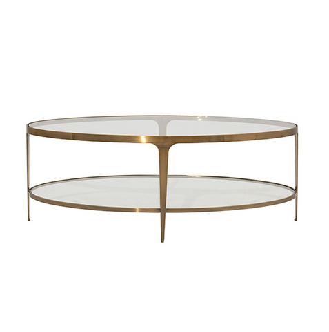 Worlds Away Brando Coffee Table Antique Brass - Matthew Izzo Home